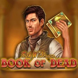 Slots logo of Book of Dead from Play'n GO at Wonaco Casino