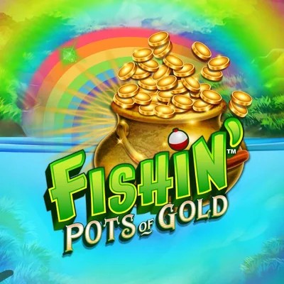 Fishin Pots Of Gold slot logo by Gameburger Studios at Wonaco Casino